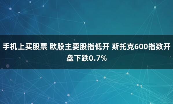 手机上买股票 欧股主要股指低开 斯托克600指数开盘下跌0.7%