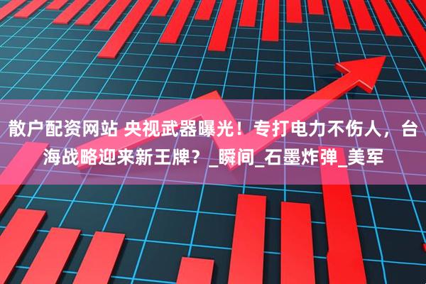 散户配资网站 央视武器曝光！专打电力不伤人，台海战略迎来新王牌？_瞬间_石墨炸弹_美军